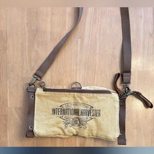 Brown Canvas Purse/Clutch/Belt Bag